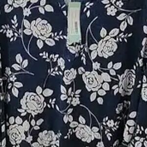 Papermoon Navy and White Floral Top